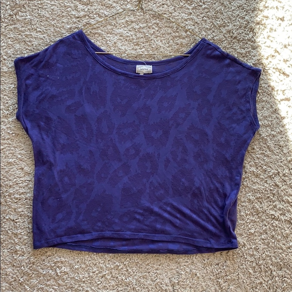Purple cheetah print crop top
